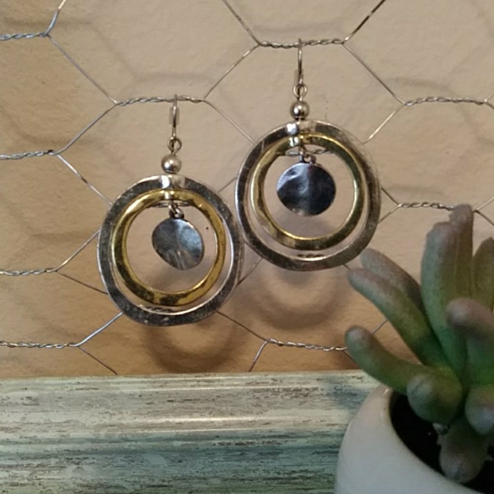 Beautiful 2 toned circle earrings